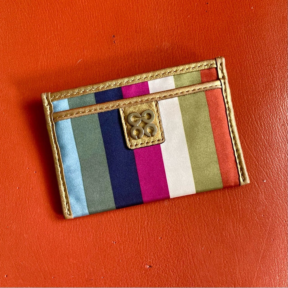 Coach Julia Legacy Stripe ID Credit Card Case wallet Multicolor